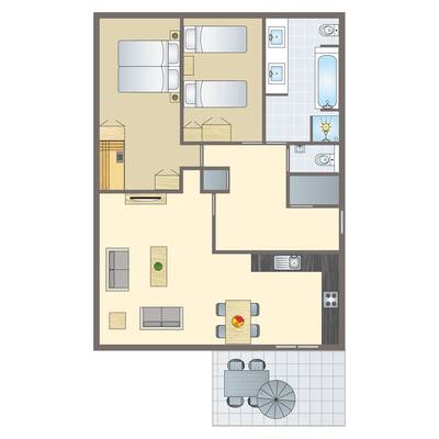 4-persoons terrasappartement
