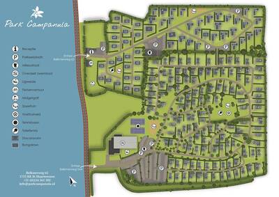 Lageplan / Parkplan des Bungalowparks Campanula