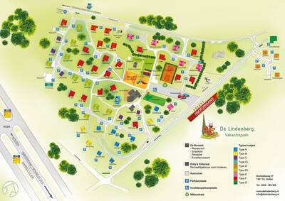 Parkplan vakantiepark De Lindenberg