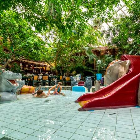 Kinder spielen im Kinderbecken des Aqua Mundo von Center Parcs De Vossemeren