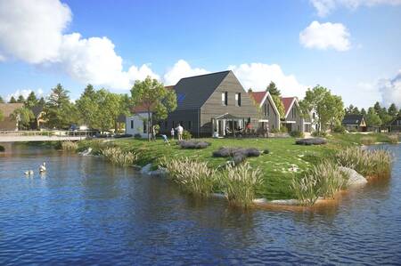 Ferienhäuser mit großem Garten am Wasser im Ferienpark Dormio Resort Nieuwvliet-Bad