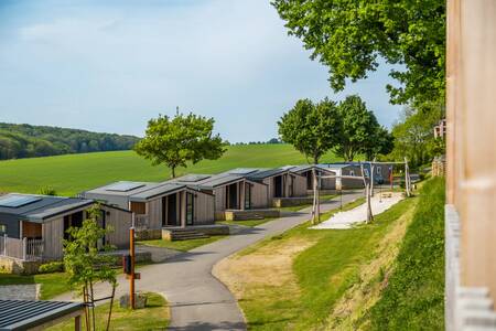 Chalets mit Blick auf die Hügel von Süd-Limburg im Ferienpark EuroParcs Gulperberg