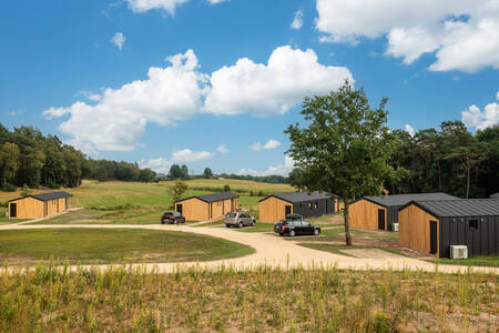 Nature Lodges auf einem Feld im Ferienpark Wilsumer Berge