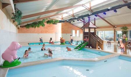 Menschen schwimmen im Hallenbad des Ferienparks 't Rheezerwold
