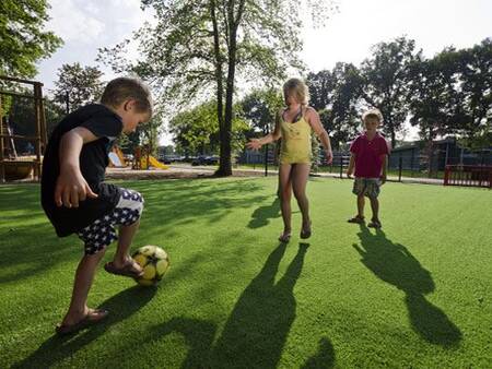 Kinder spielen auf einem Spielplatz im Ferienpark Landal Amerongse Berg