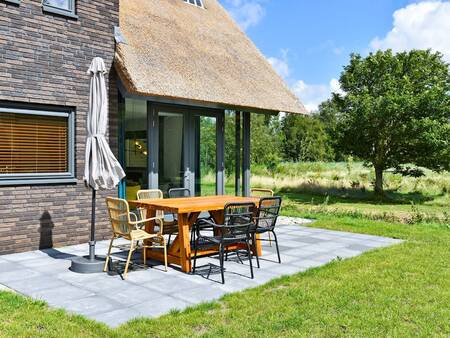 Terrace in the garden of a holiday villa at the Landal Berger Duinen holiday park