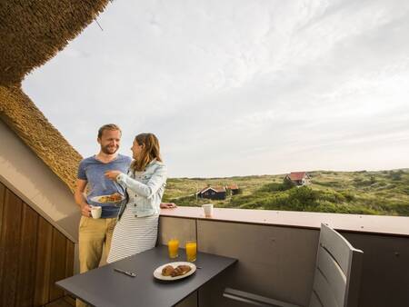 Balkon einer Wohnung im obersten Stockwerk von Landal Vlieduyn