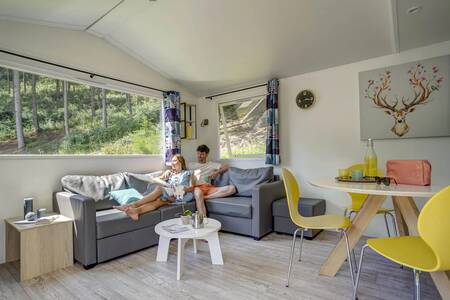 Wohnzimmer eines Chalets im Ferienpark Roompot Parc la Clusure